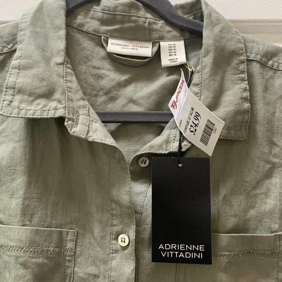 Army Green Button up Dress - Picture 5 of 6